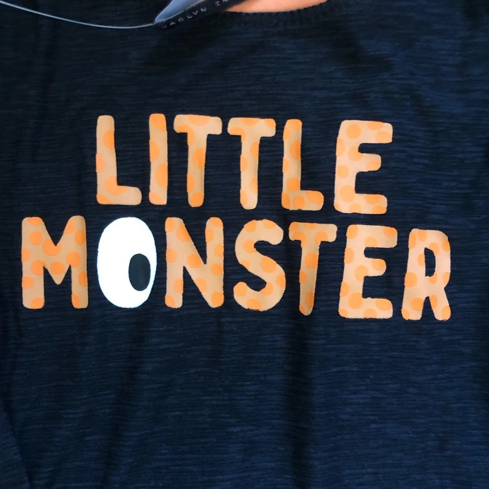 Unisex Halloween Little Monster eyeball 2 piece top and bottom